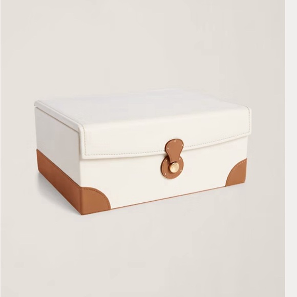 Crafted of supple leather and finished with brass hardware, this storage box. - Picture 2 of 6